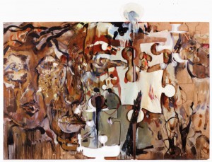<strong>Systems that bind; the garden</strong> 300 x 160 cm, oil on chipboard
