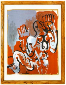 <strong>Syncro-System</strong> 70 x 90 cm, tempera on paper + frame
